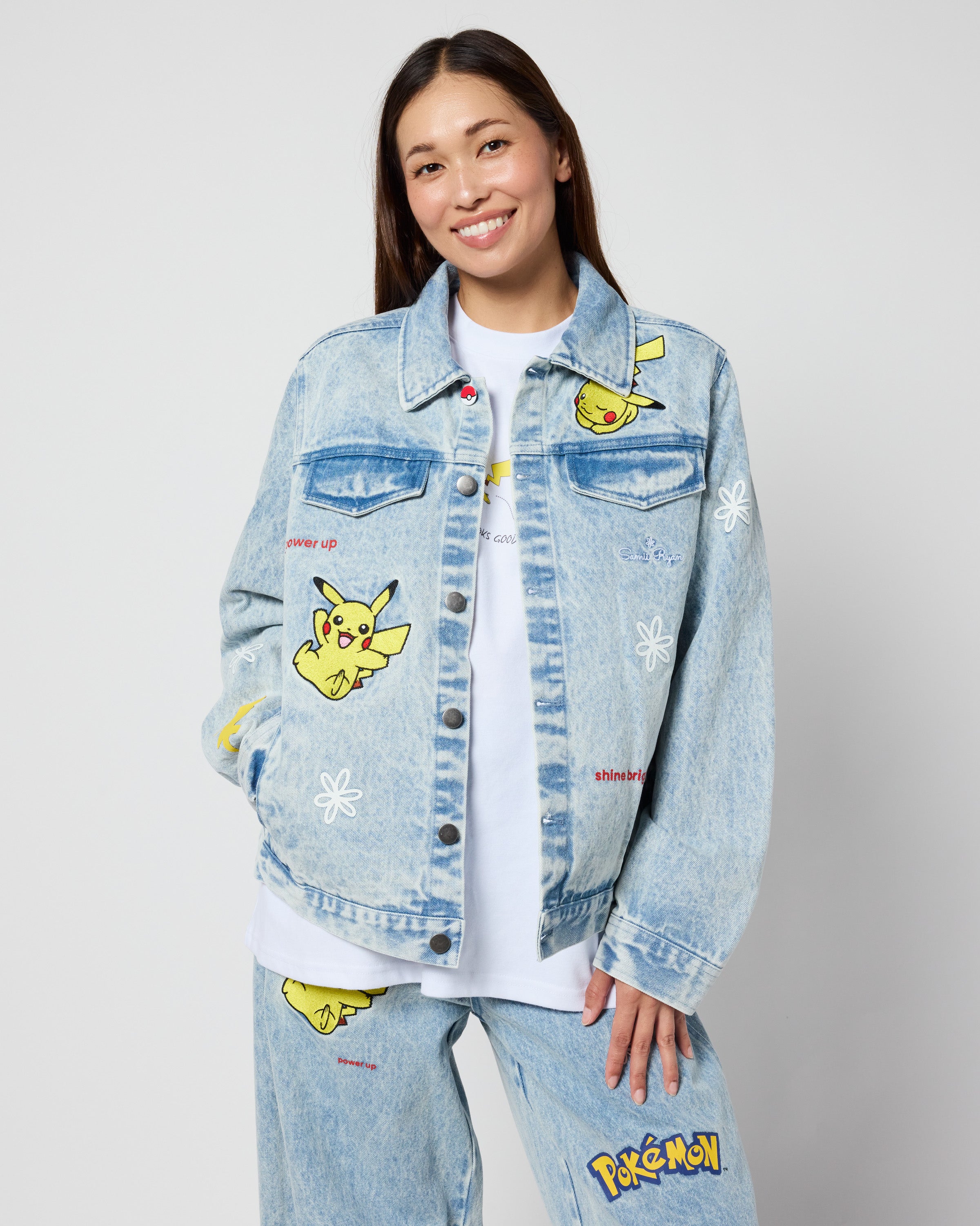 Pikachu Power Up Denim Jacket
