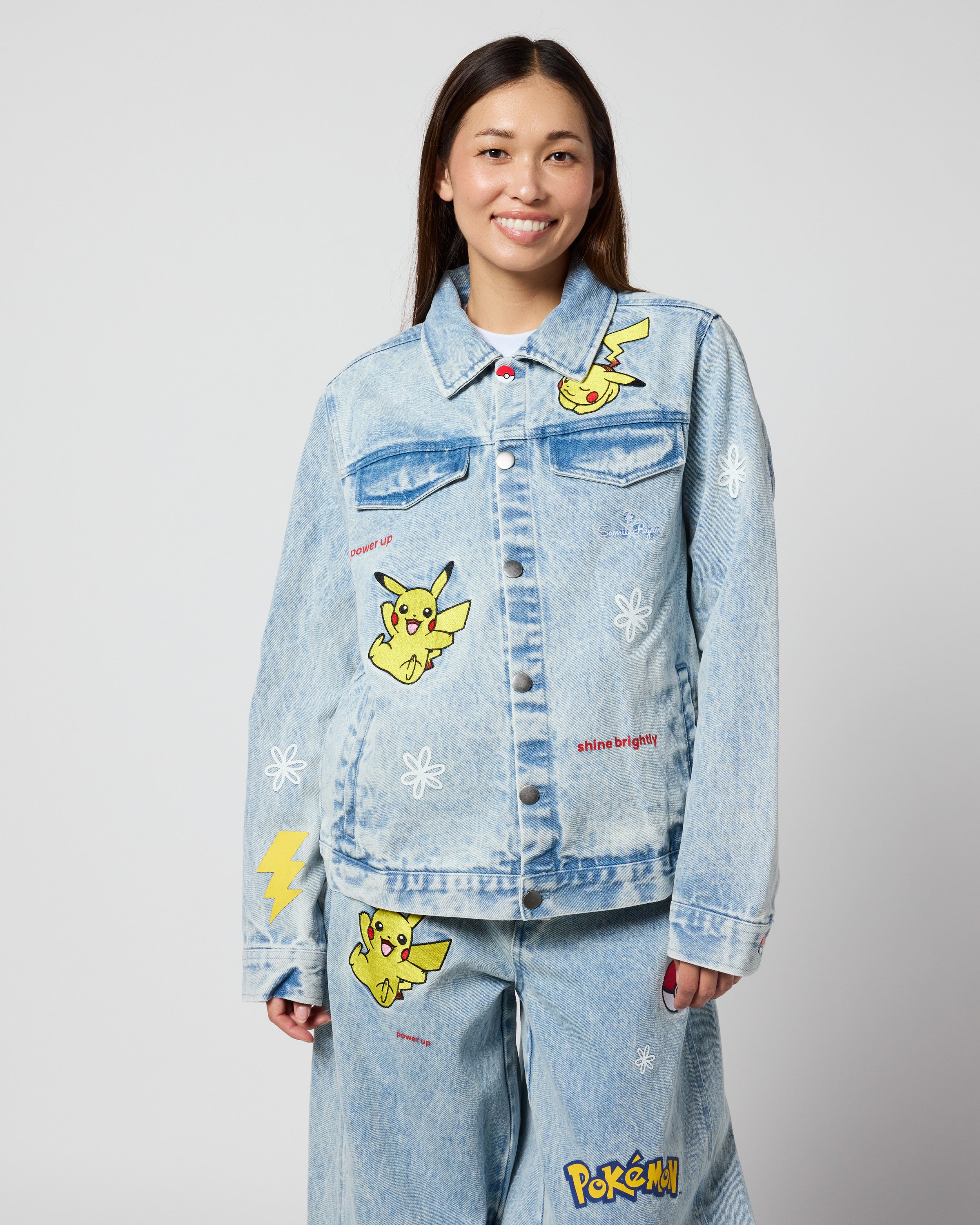 Pikachu Power Up Denim Jacket