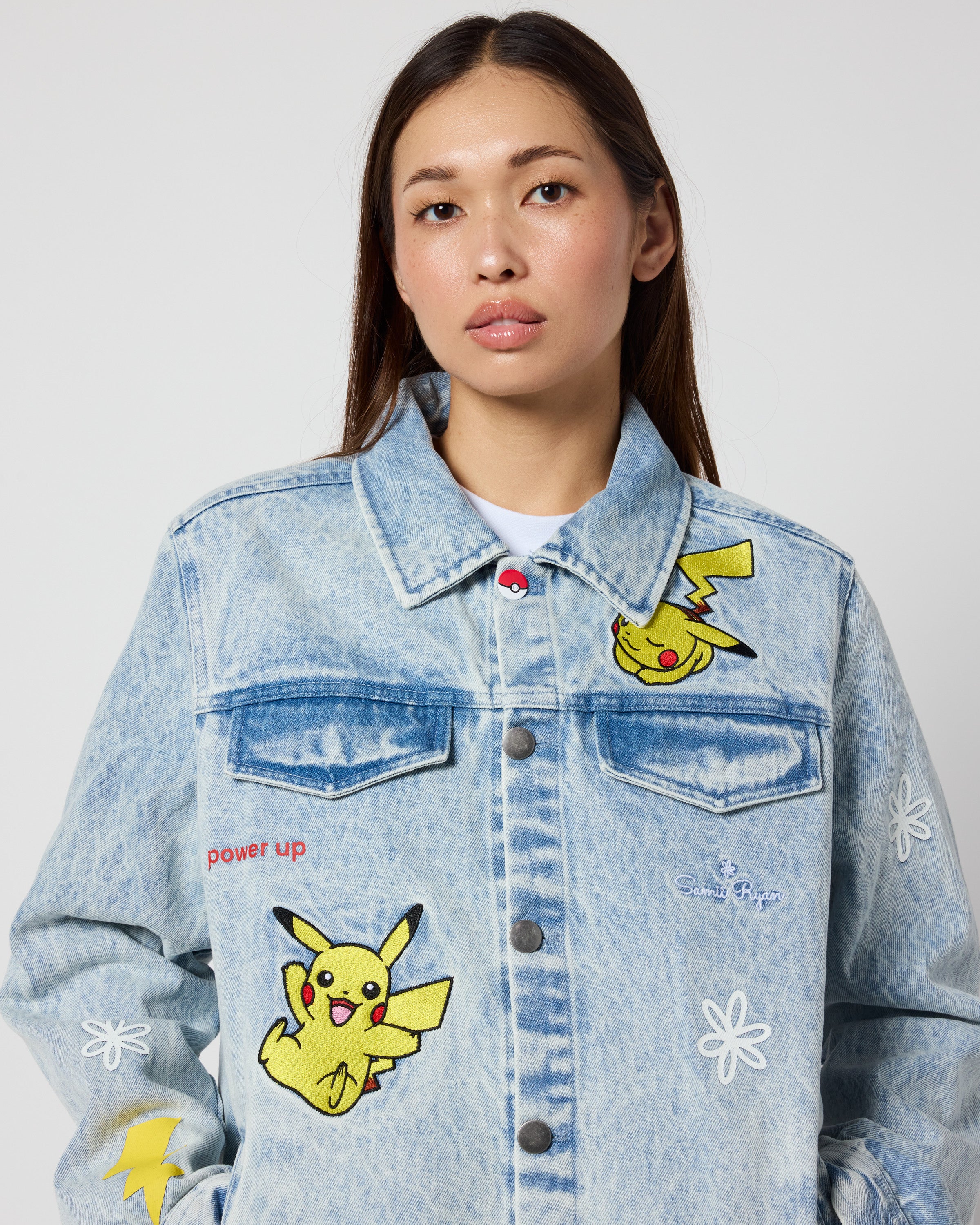 Pikachu Power Up Denim Jacket