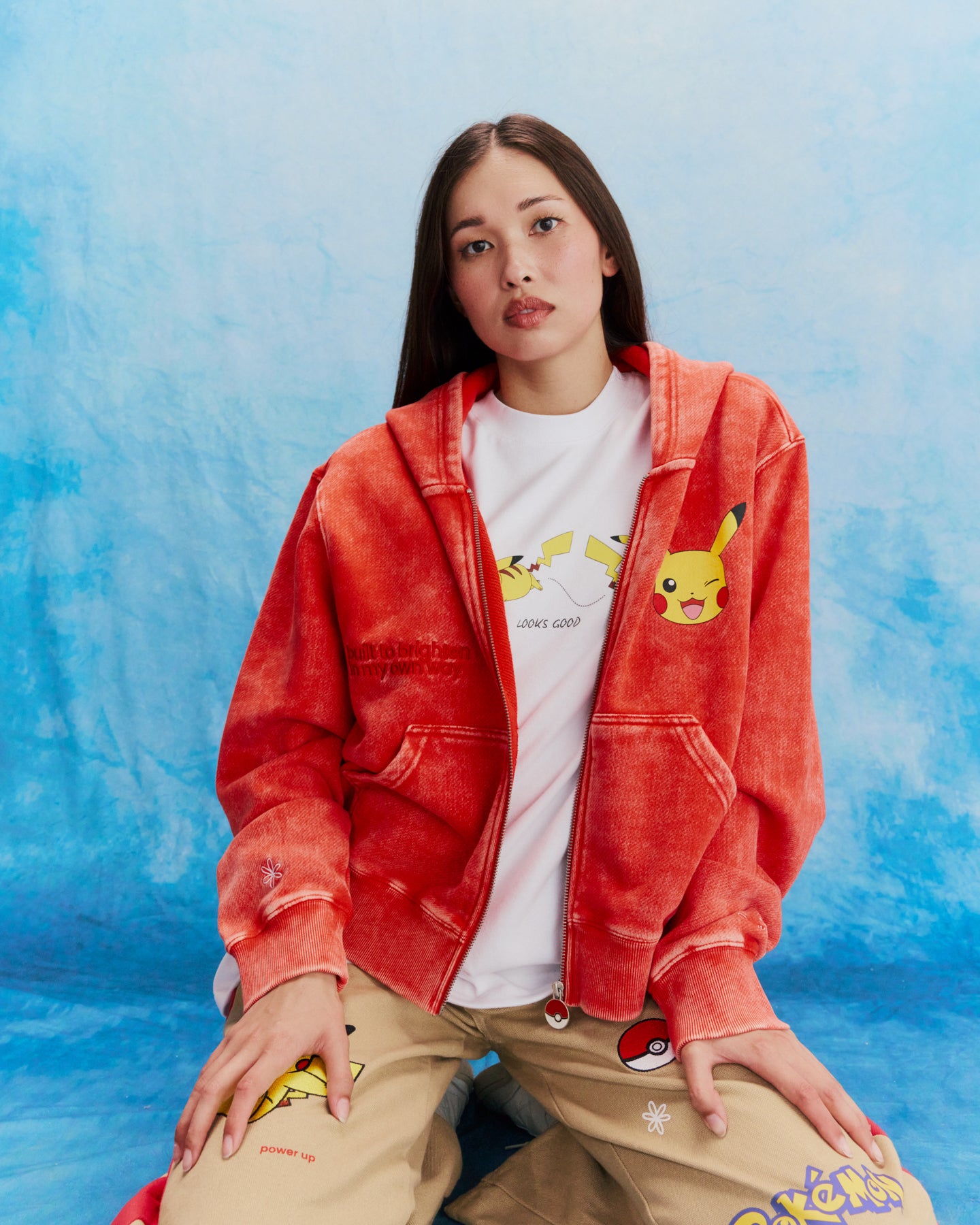 Pikachu Brighten Your Day Zip-Up Hoodie