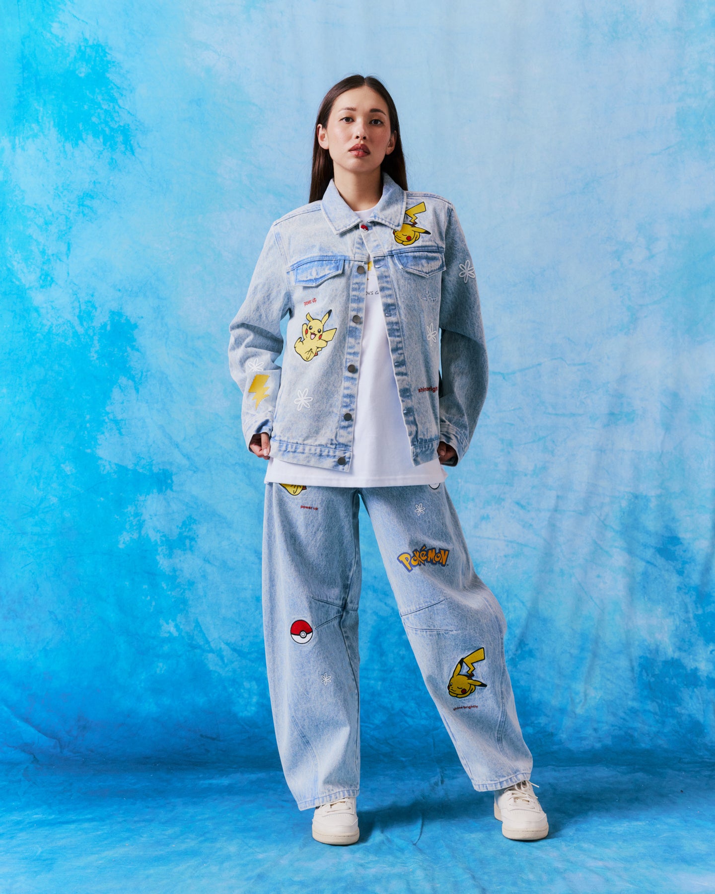Pikachu Power Up Barrel Jeans
