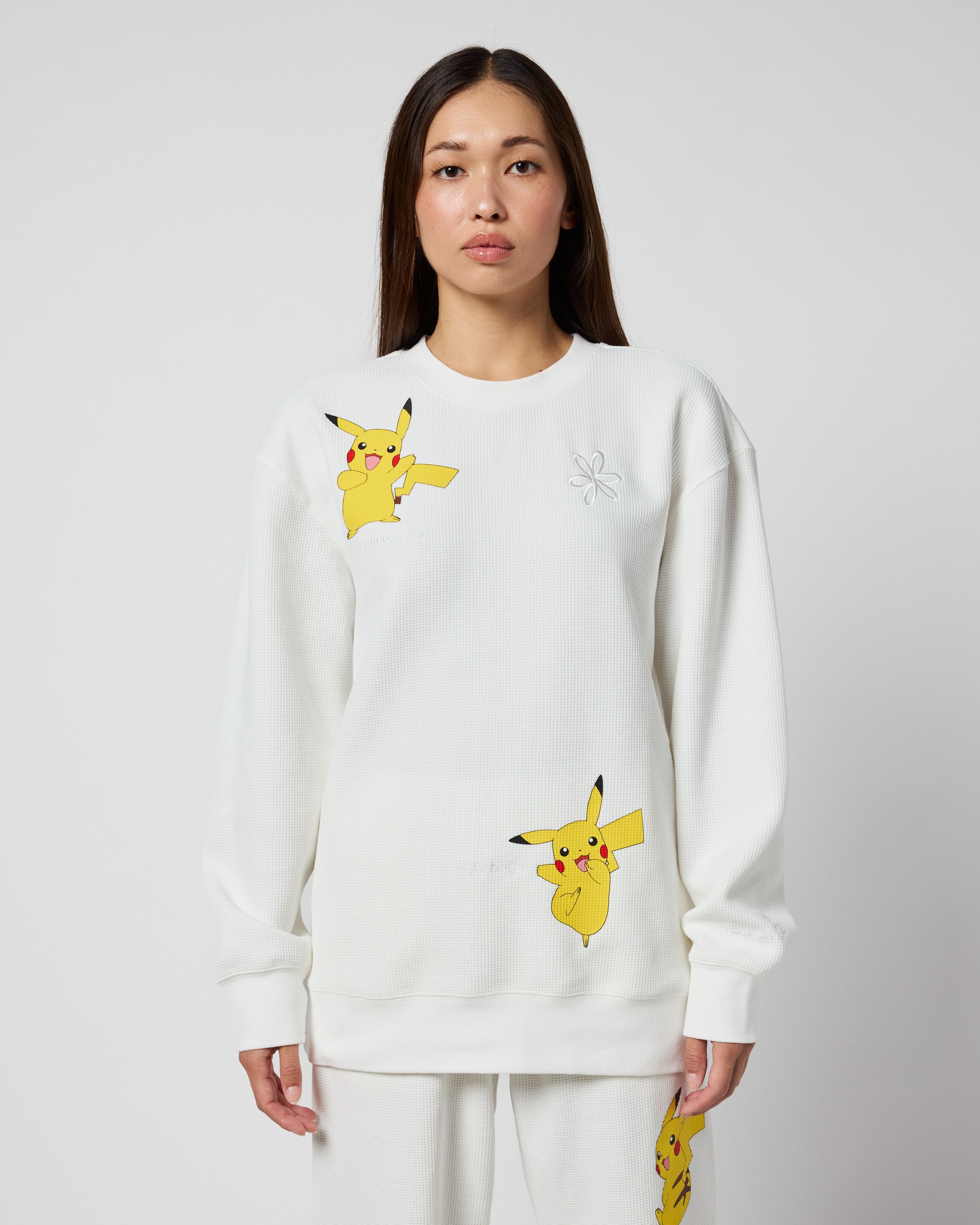 Pikachu Keep It Electric Thermal Crewneck
