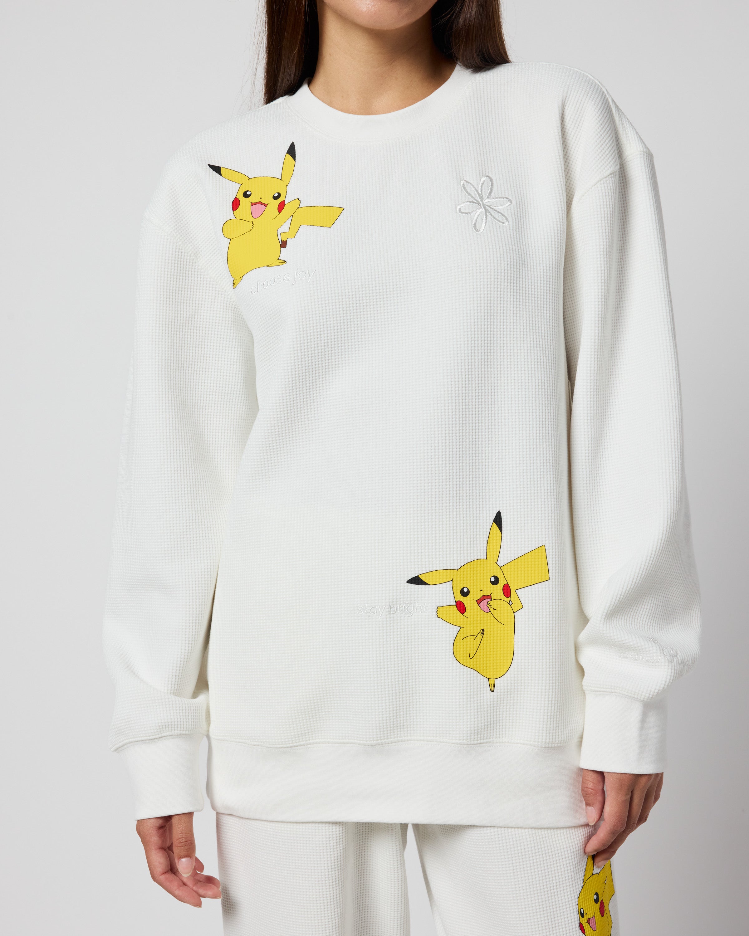Pikachu Keep It Electric Thermal Crewneck