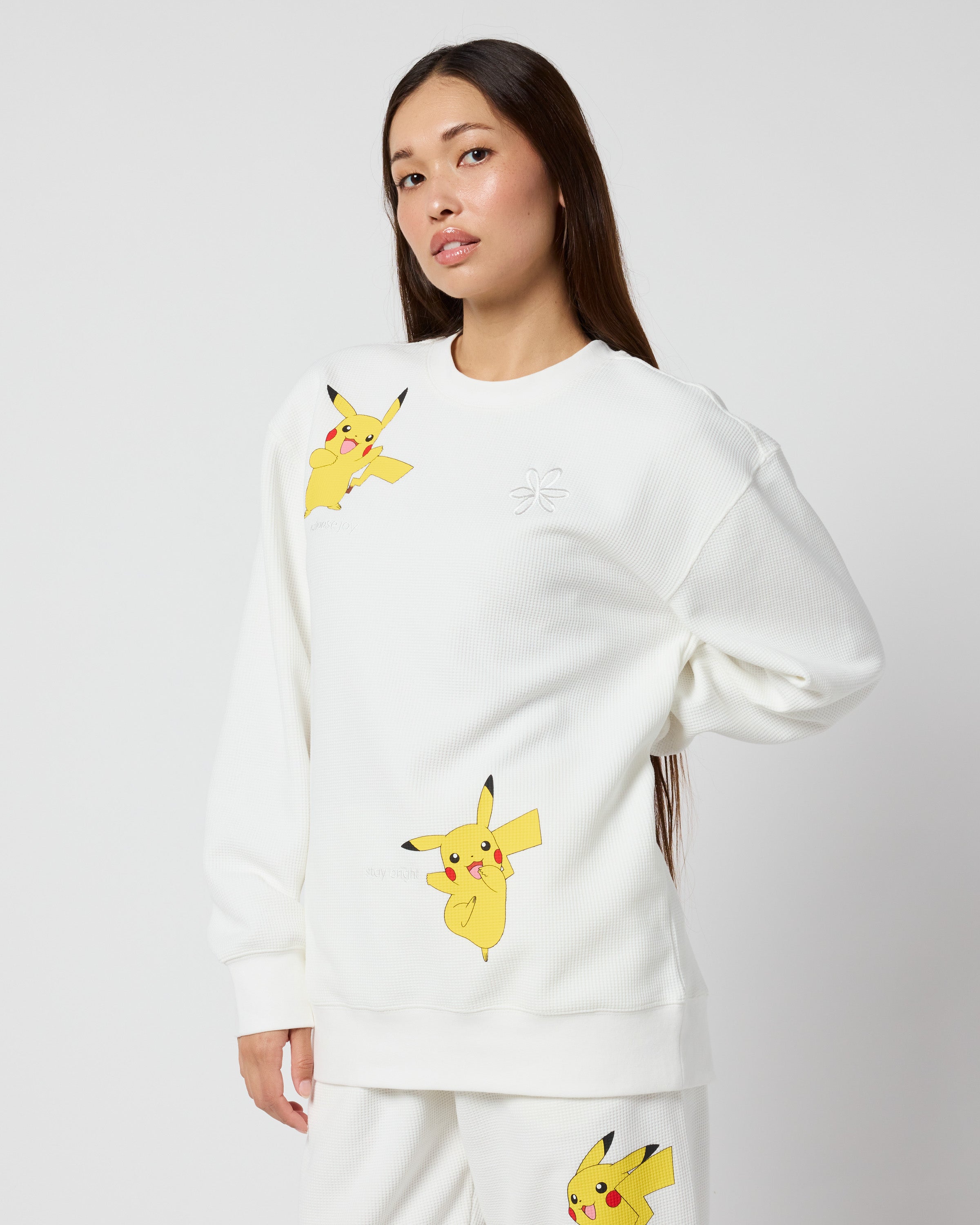 Pikachu Keep It Electric Thermal Crewneck