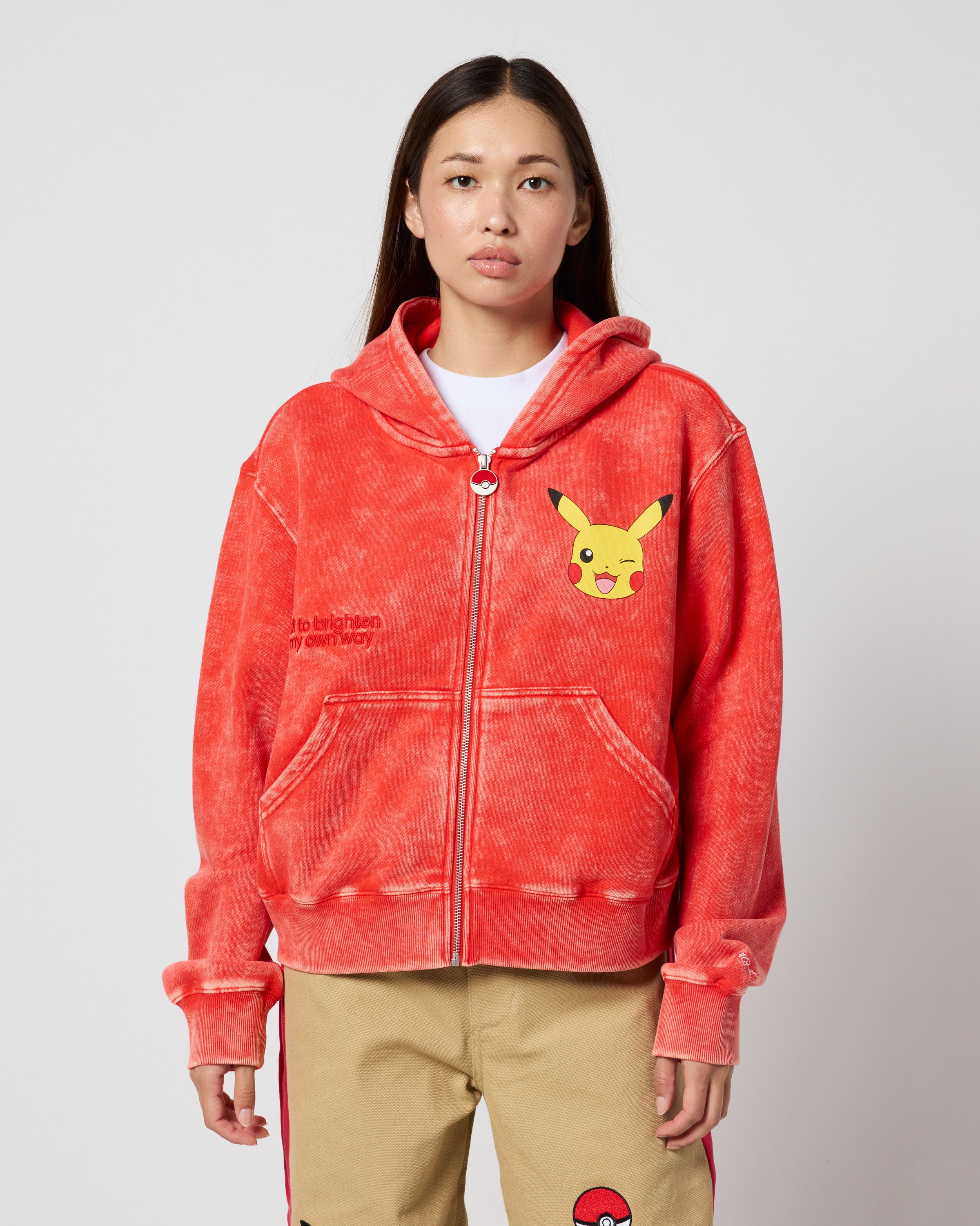 Pikachu Brighten Your Day Zip-Up Hoodie