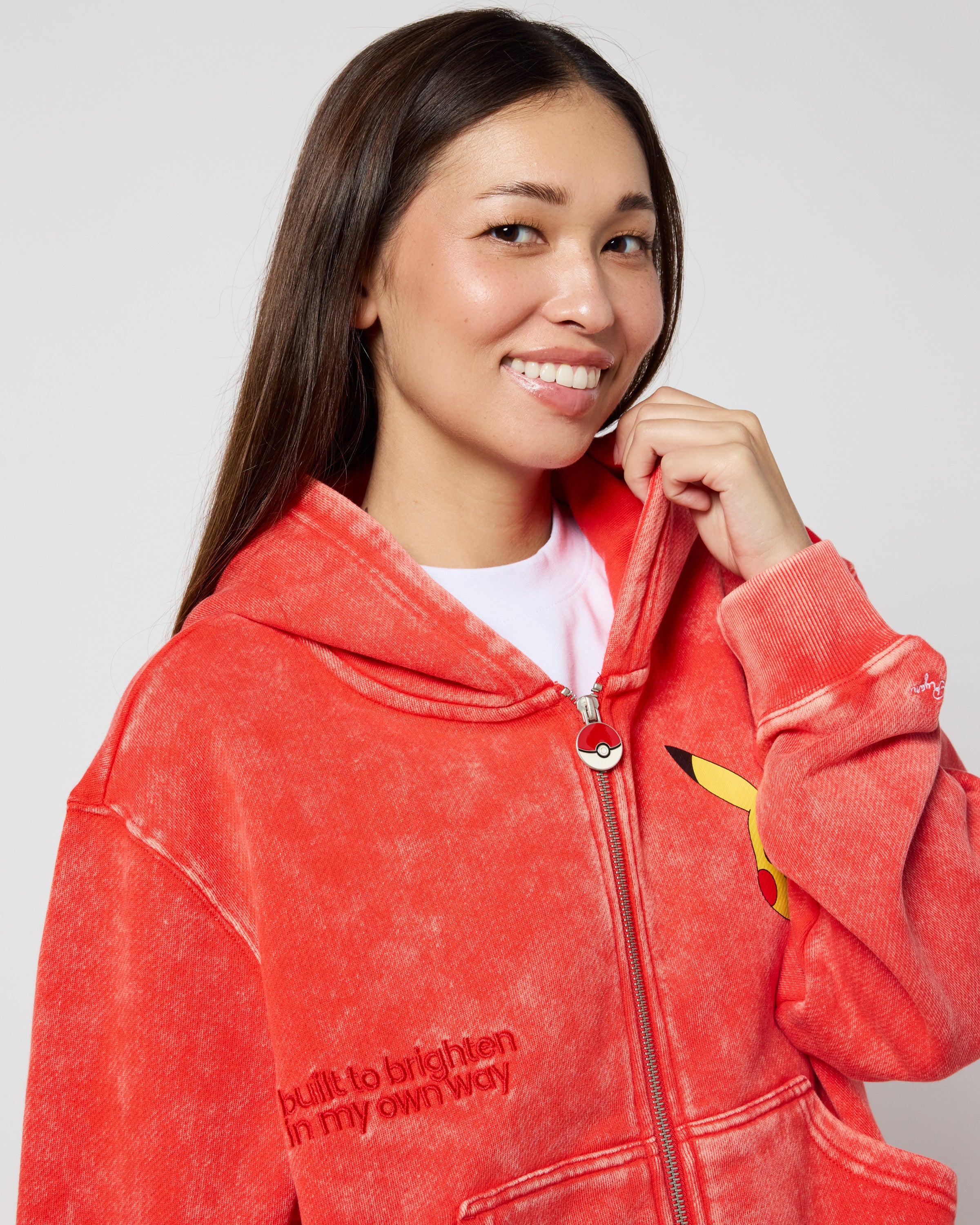 Pikachu Brighten Your Day Zip-Up Hoodie