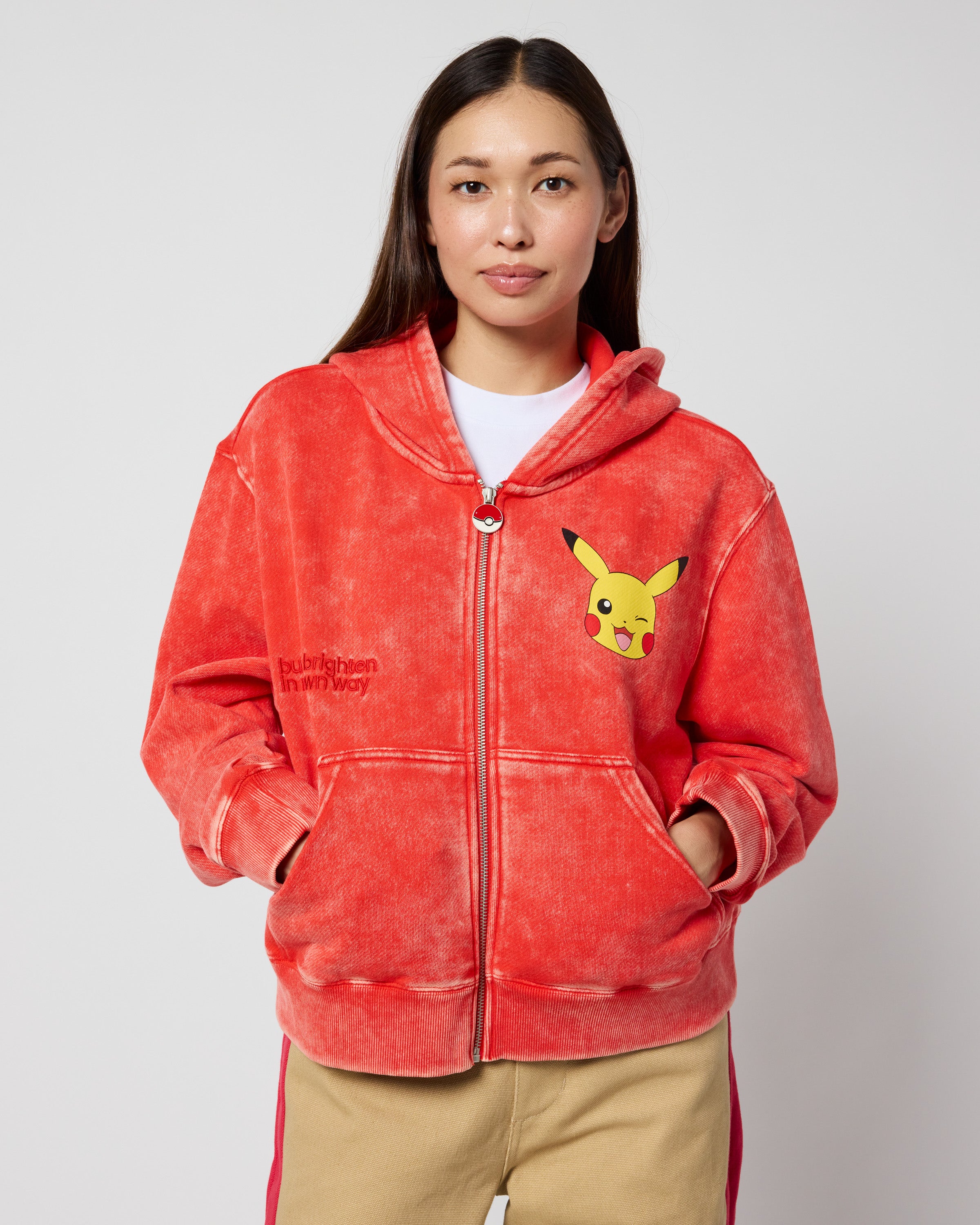Pikachu Brighten Your Day Zip-Up Hoodie
