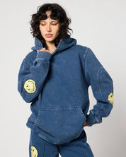 Smiley® Oversized Hoodie, Denim Blue