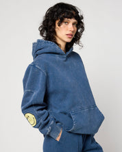 Smiley® Oversized Hoodie, Denim Blue