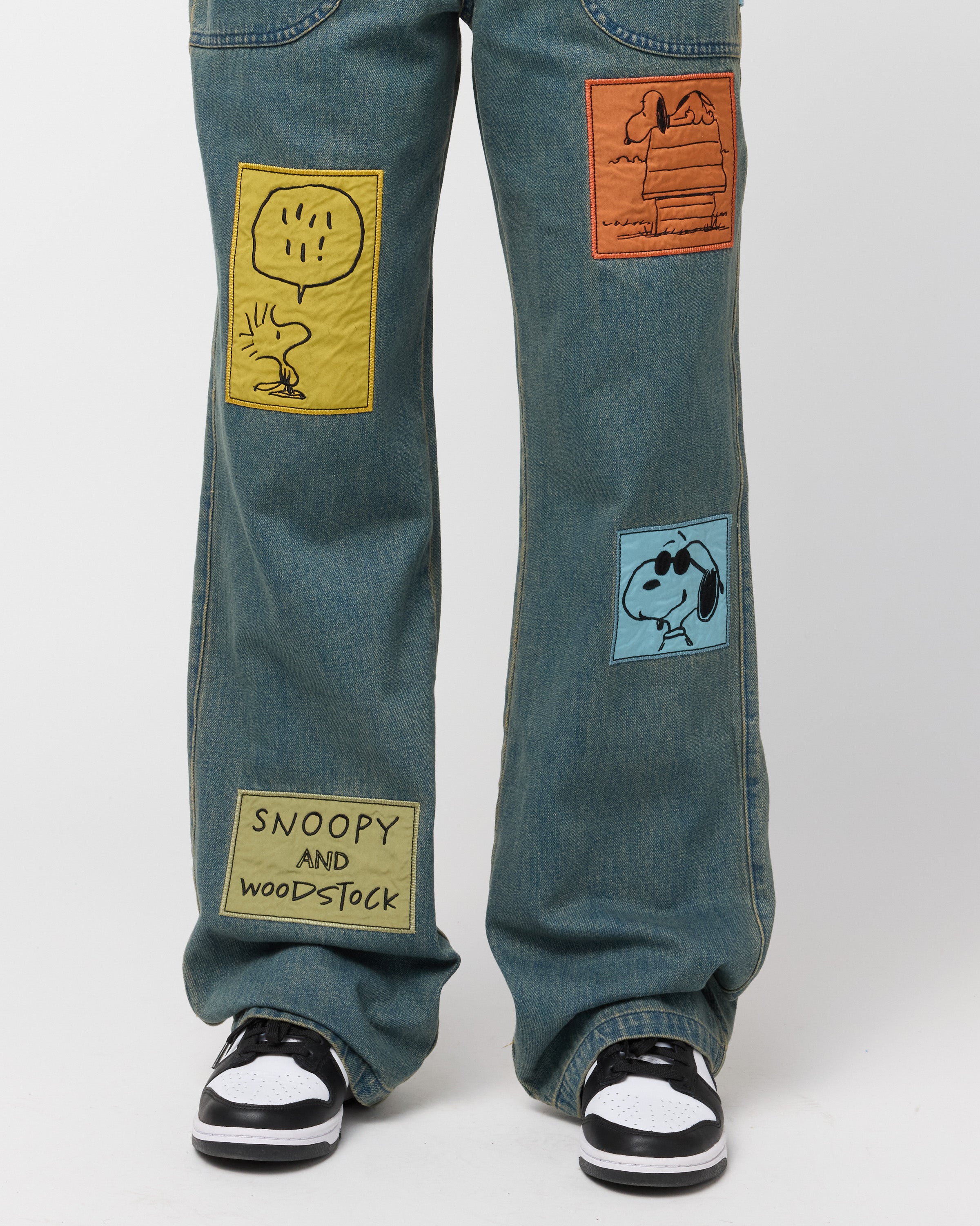 Snoopy & Woodstock Denim Pants | Women's Peanuts Collab Jeans