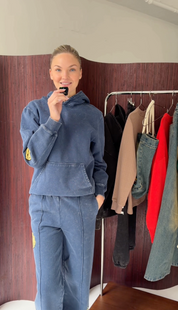 Smiley® Oversized Hoodie, Denim Blue