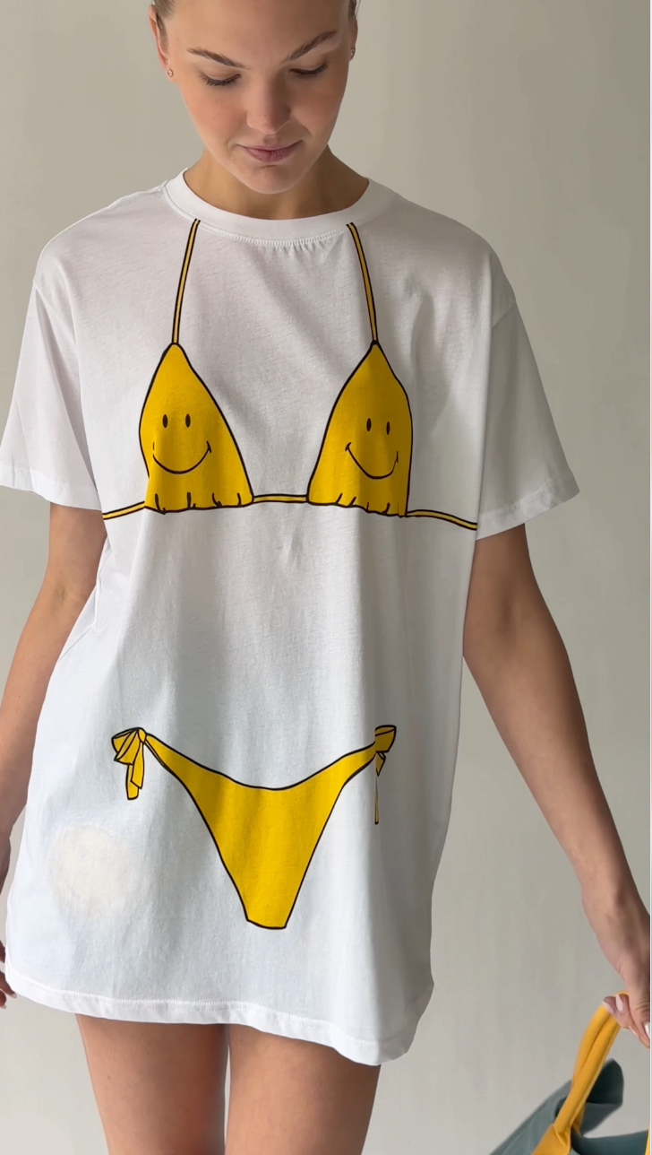 Smiley Bikini T-Shirt Dress