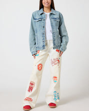 Wild Cherry Oversized Denim Jacket