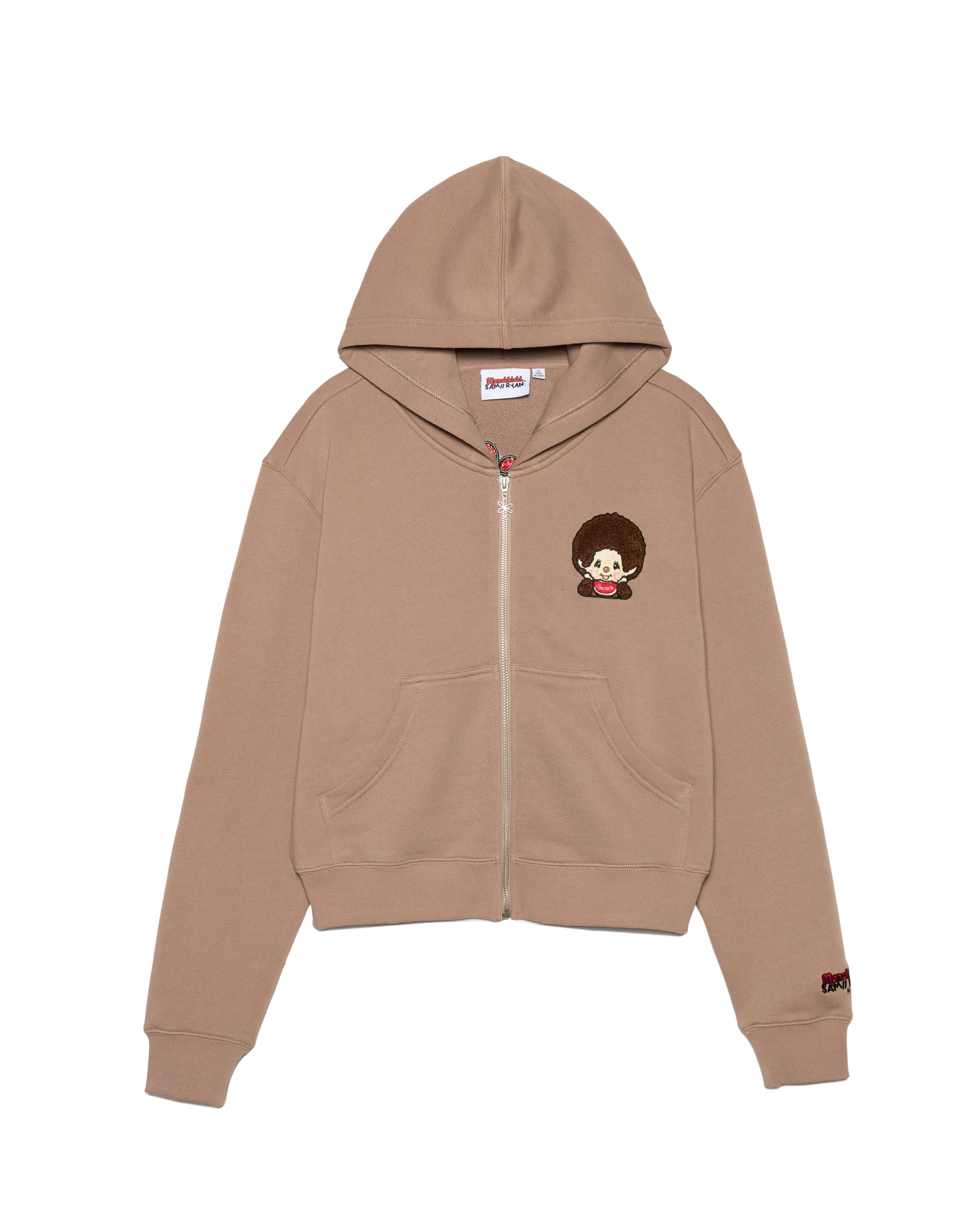 Monchhichi™ Vintage Wash Zip Up Hoodie, Brown – Samii Ryan