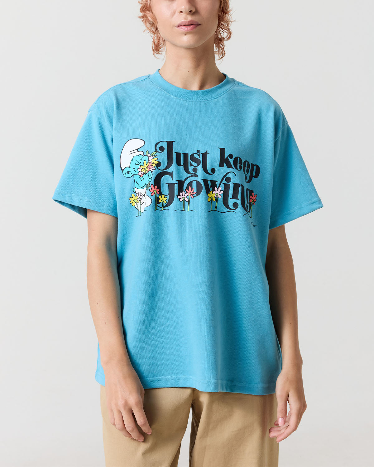 Just Keep Growing Oversized Tee, Blue