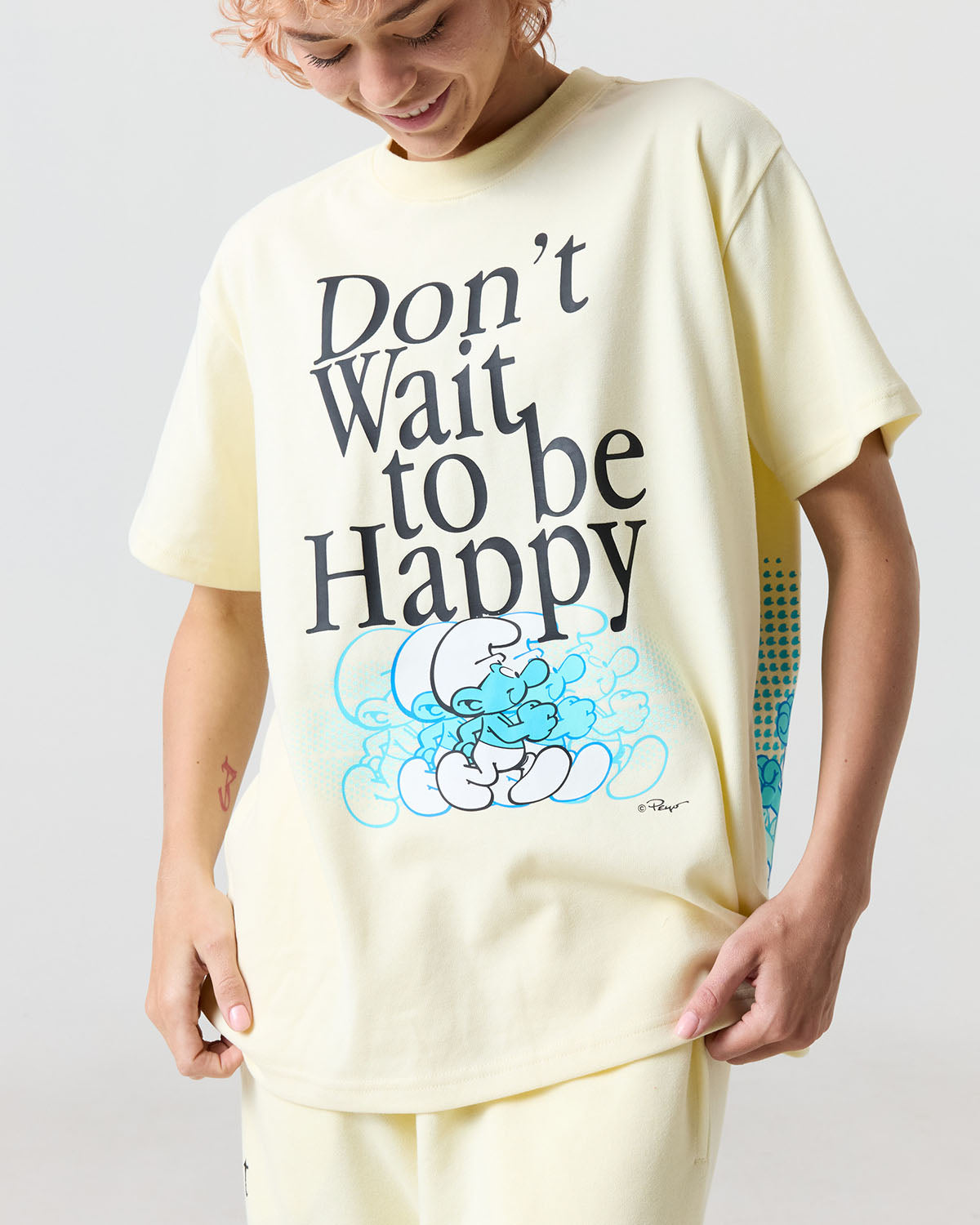 Don't Wait To Be Happy Oversized Tee, Yellow