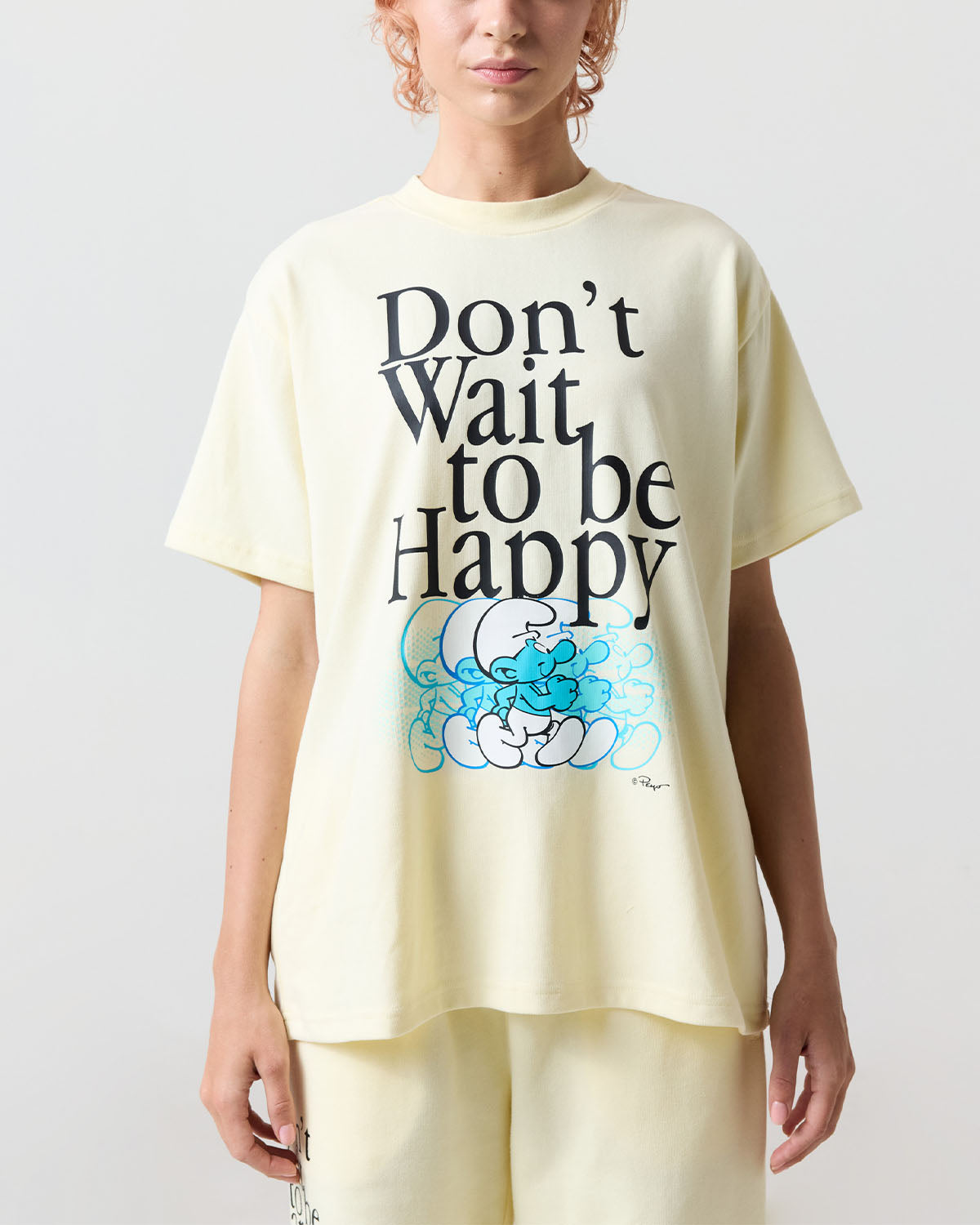 Don't Wait To Be Happy Oversized Tee, Yellow