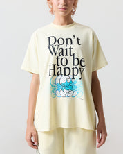Don't Wait To Be Happy Oversized Tee, Yellow