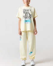 Don't Wait To Be Happy Oversized Tee, Yellow