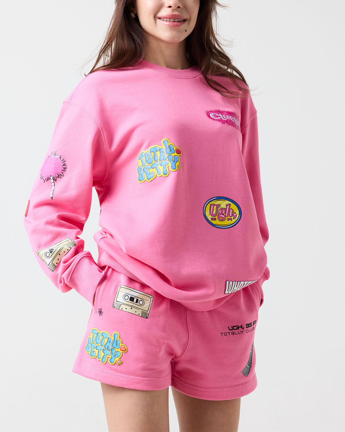 Clueless Collage Crewneck, Pink