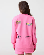 Clueless Collage Crewneck, Pink