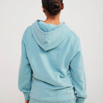 teal hoodie with gratitude text