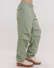 green utility pant with darts