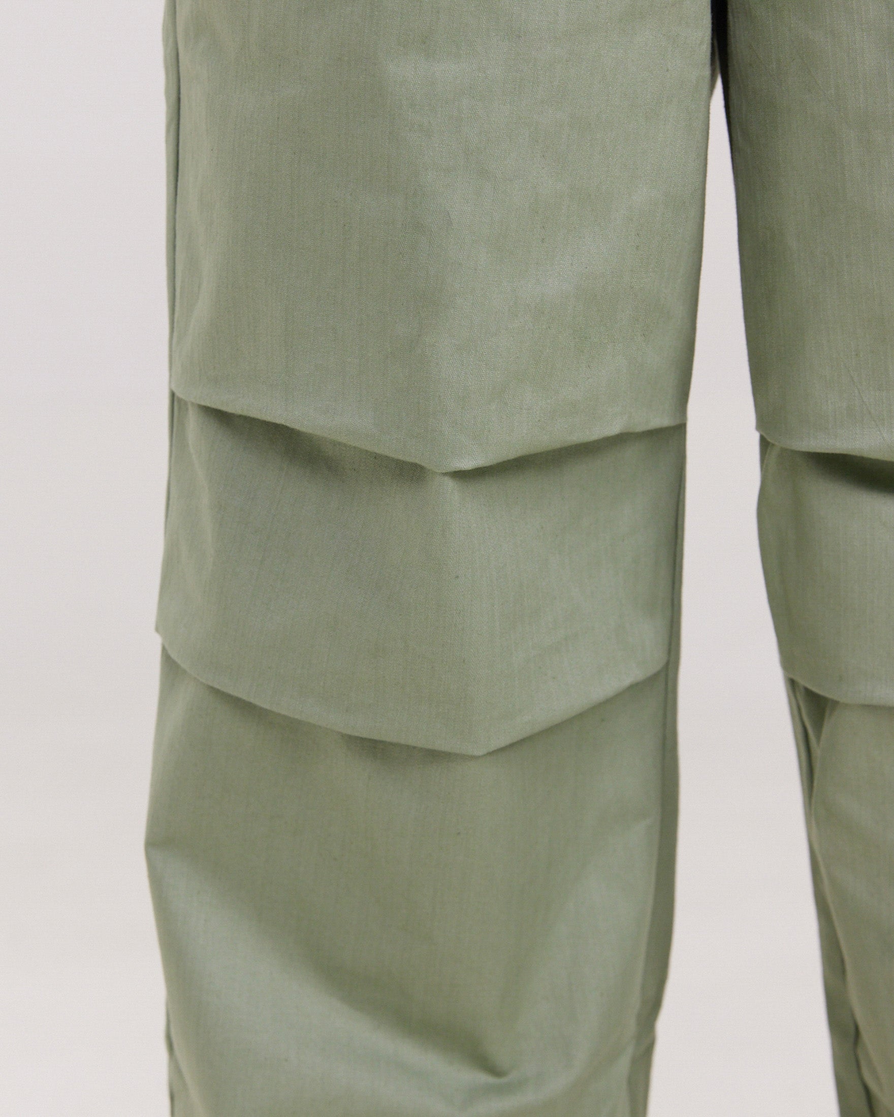 green utility pant with darts