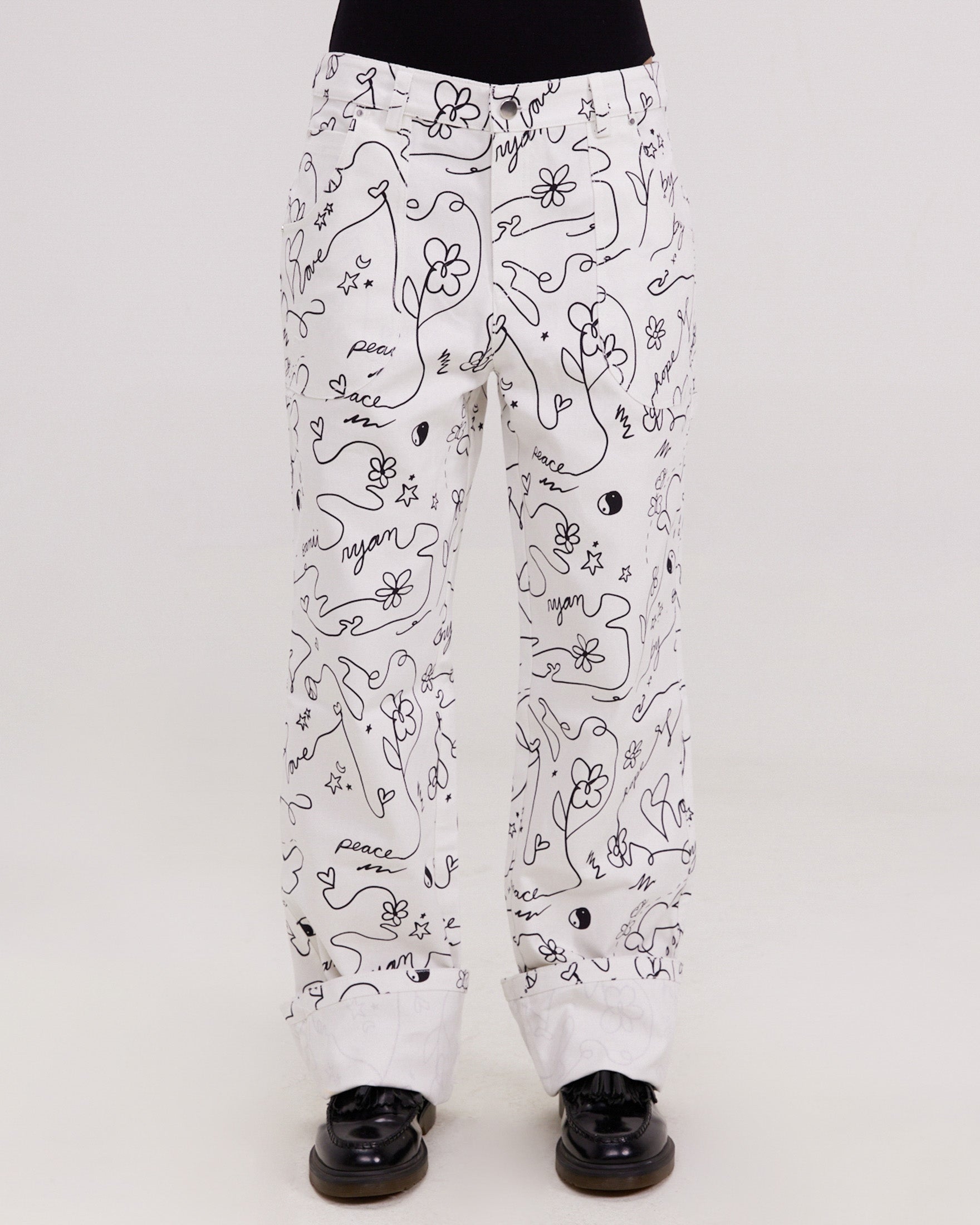 carpenter pants with drawings