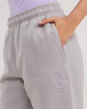 grey smiley face fleece sweatpants