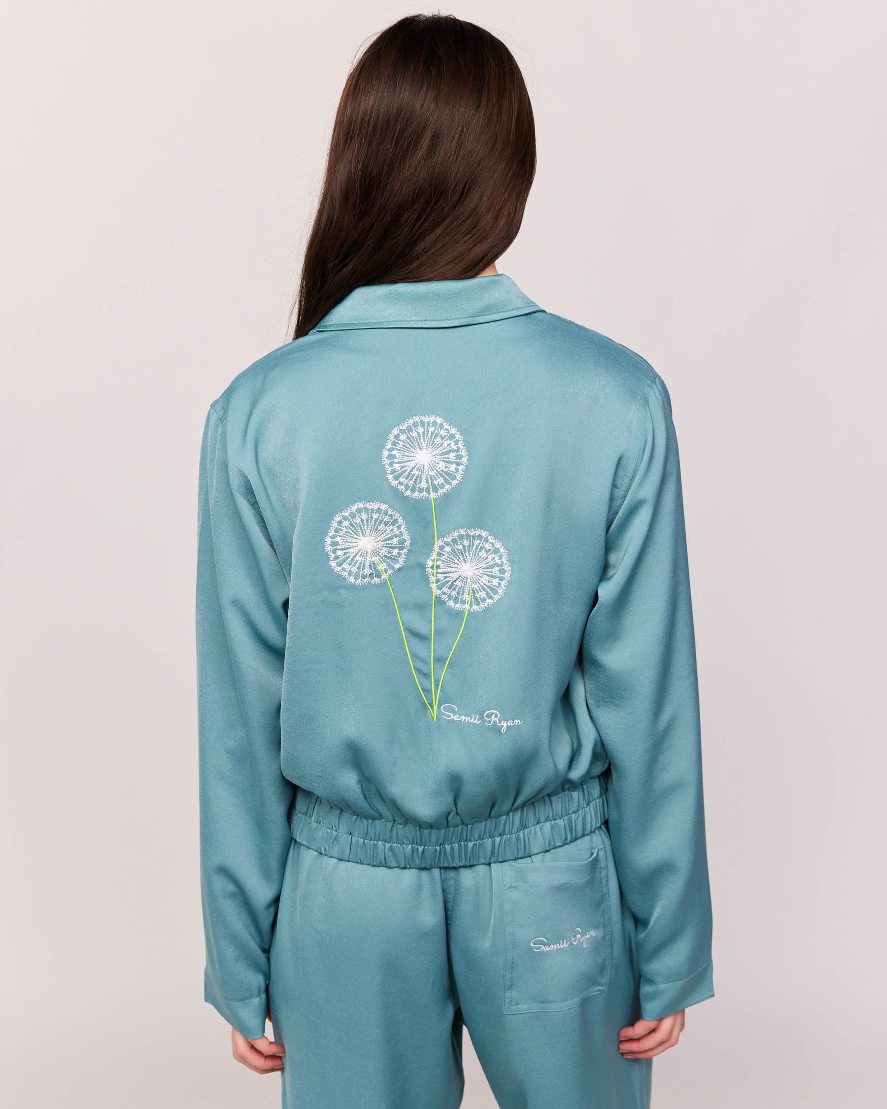 blue satin womens jacket