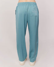 blue satin womens pants