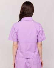 purple cargo shirt with pockets