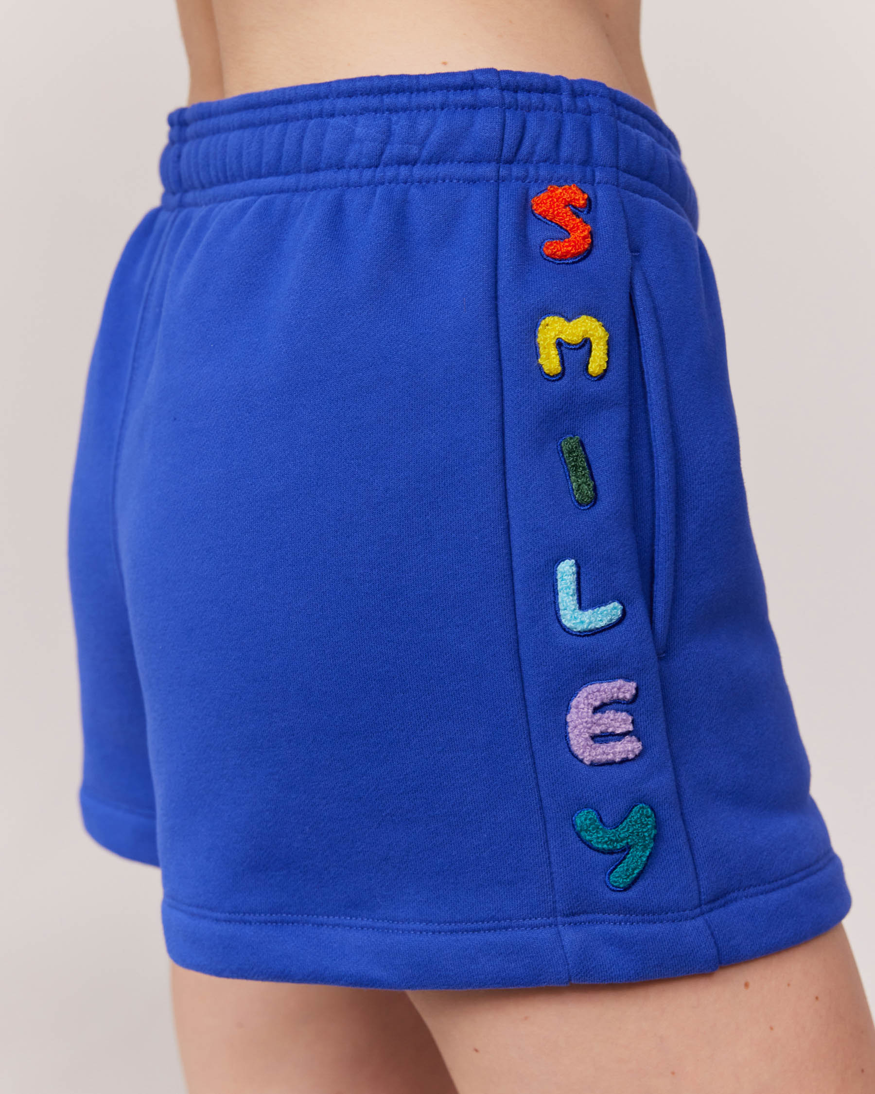 smiley sweat shorts